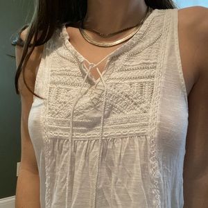 White embroidered tank top